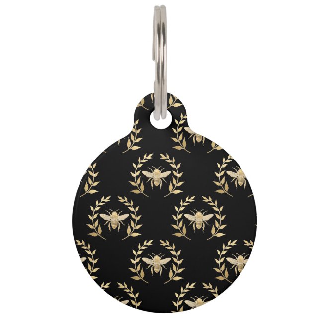 Médaillon Pour Animaux Abeille d'or (Devant)