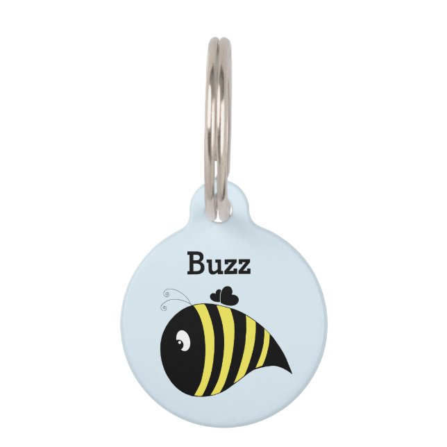 Médaillon Pour Animaux Abeille Trapue (Devant)