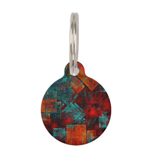 Médaillon Pour Animaux Abstrait Cool coloré moderne Motif artistique
