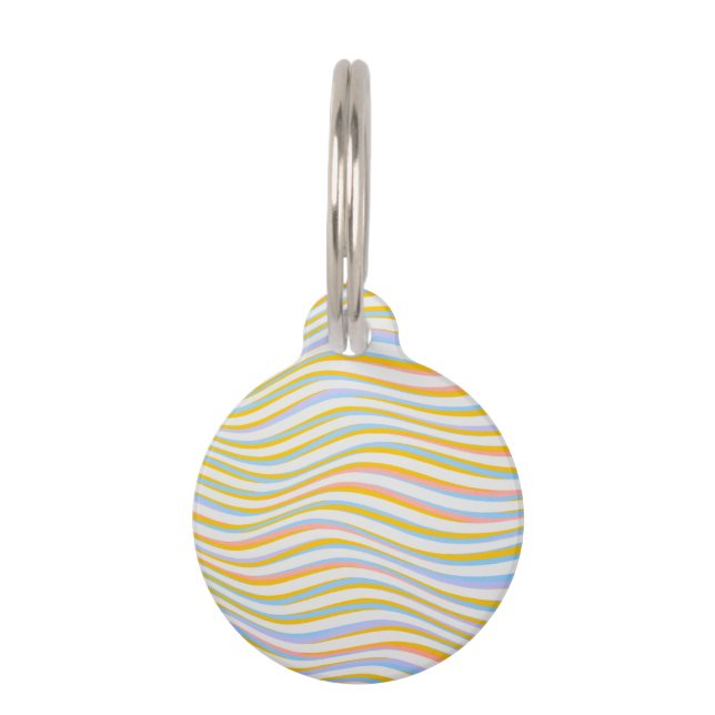 Médaillon Pour Animaux Abstrait de couleur rayée (Devant)