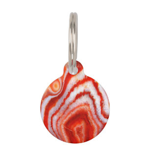 Médaillon Pour Animaux Agate Orange Sanguine.