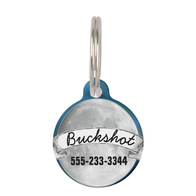 Médaillon Pour Animaux Aimez-vous à la Lune et retour (Dos)