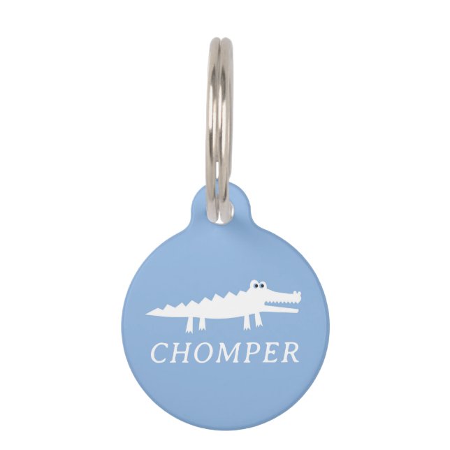 Médaillon Pour Animaux Alligator blanc (Devant)