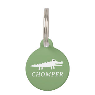 Médaillon Pour Animaux Alligator blanc