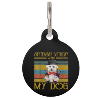 Médaillon Pour Animaux Amateur de Chien | Anniversaire de Septembre Avec 