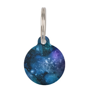 Médaillon Pour Animaux Amateurs de galaxie Starry Space Blue Sky White Sp