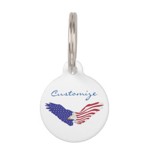 Médaillon Pour Animaux Américain Eagle Thunder_Cove patriotique 4 juille