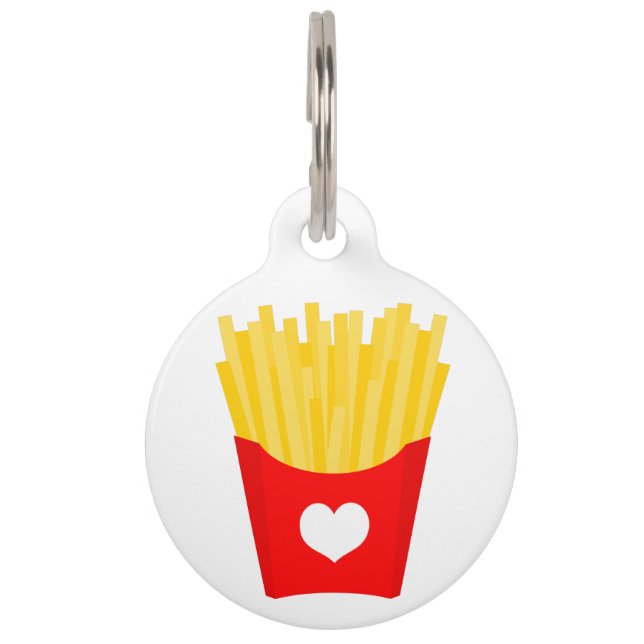 Médaillon Pour Animaux Amour des Frites (Devant)