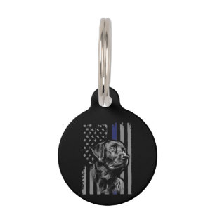 Médaillon Pour Animaux Amoureux des chiens Labrador noir drapeau améric