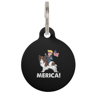 Médaillon Pour Animaux Amoureux des chiens Trump chevauchant Papillon M