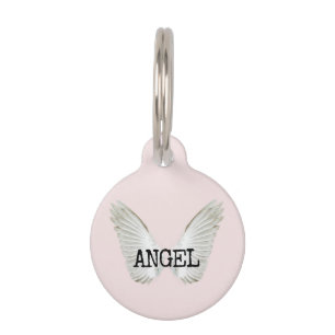 Médaillon Pour Animaux Ange Chien Chat Rose Fardé