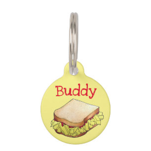 Médaillon Pour Animaux Anglais Chip Shop Sandwich Butty Takeaway UK Food