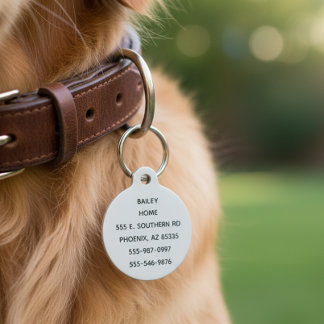 Médaillon Pour Animaux Animaux de compagnie Voyage Accueil Chien Chat Tag