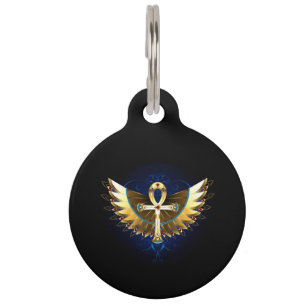 Médaillon Pour Animaux Ankh or avec ailes