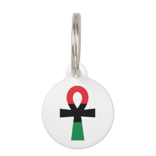 Médaillon Pour Animaux Ankh rouge, noir et vert