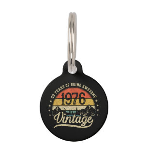 Médaillon Pour Animaux Anniversaire Vintage 1976 50 Ans 50ème