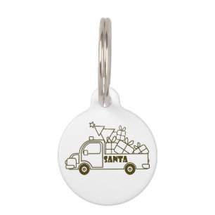 Médaillon Pour Animaux Aperçu camion de Noël Père Noël vue côté voiture