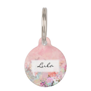 Médaillon Pour Animaux Aquarelle blush tendance ombre floral aquarelle