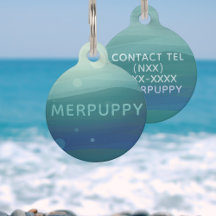 Aquarelle Turquoise moderne Waves Sea Green Chien 