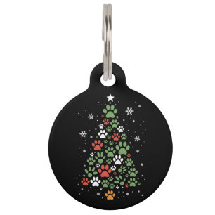 Médaillon Pour Animaux Arbre de Noël Patte d'animal Chats Amoureux de Chi