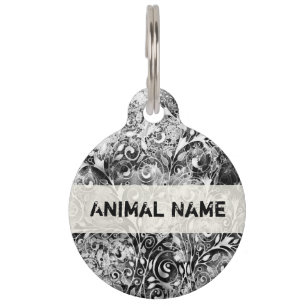 Médaillon Pour Animaux Arbre de Vie - Feuilles en Spirale Style Grunge 1