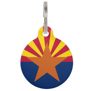 Médaillon Pour Animaux Arizona Drapeau : Réglage de Star Sun, État du cui