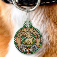 Armoiries de lion du clan Currie sur tartan