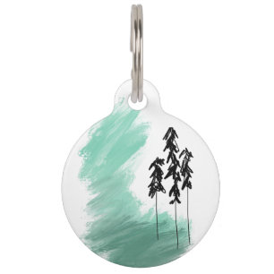 Médaillon Pour Animaux art de l'arbre vert scandinave simple moderne ment