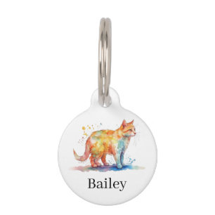 Médaillon Pour Animaux Art d'éclaboussure de chat à l'aquarelle colorée