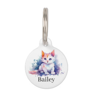 Médaillon Pour Animaux Art éclaboussé de chat à l'aquarelle colorée