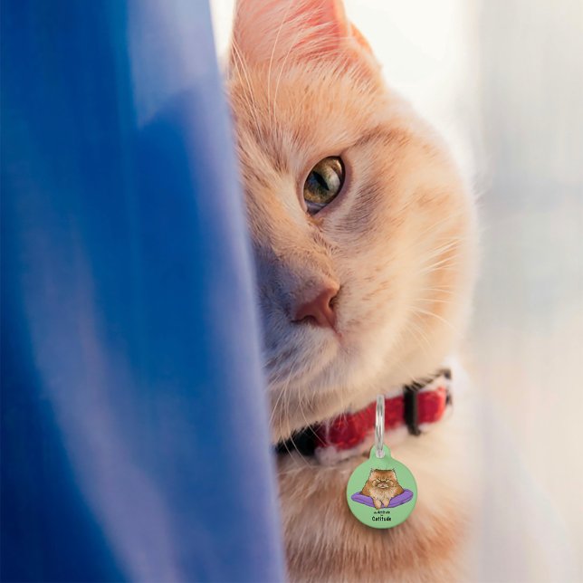 Médaillon Pour Animaux Attitude de chat drôle (Créateur téléchargé)