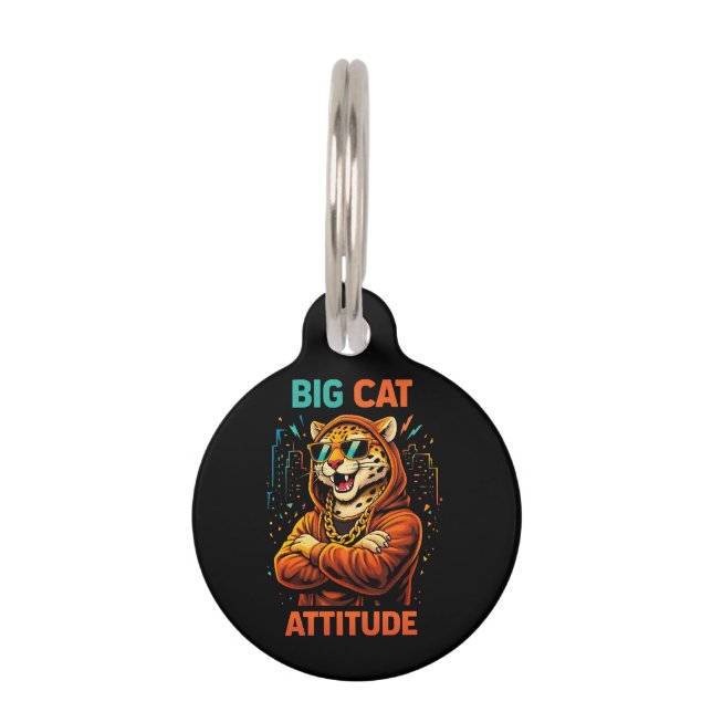 Médaillon Pour Animaux Attitude de gros chat (Devant)
