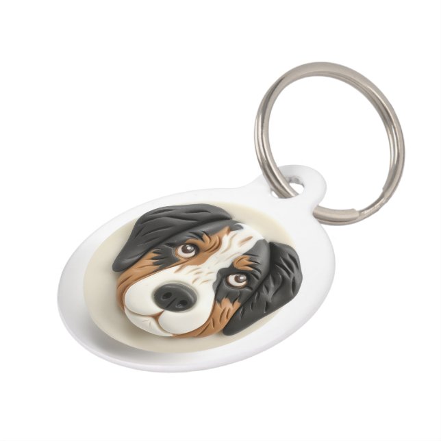 Médaillon Pour Animaux Australian Shepherd Dog 3D inspiré (Côté )