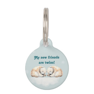 Médaillon Pour Animaux Baby shower Polar Bear Twins