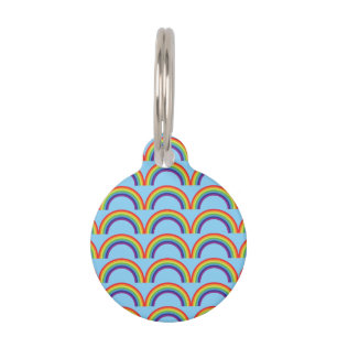 Médaillon Pour Animaux Balise Arrondi Arc-en-ciel