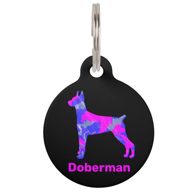 Médaillon Pour Animaux Balise Chien Chien Chien Chien Chien Chaud Rose et (Devant)