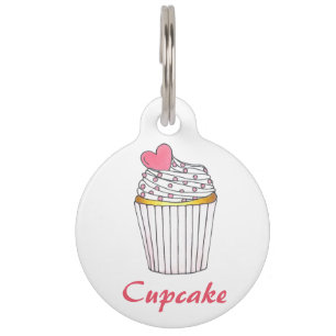 Médaillon Pour Animaux Balise Chien de Chien de Pot Personnalisé Cupcake