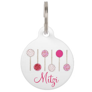 Médaillon Pour Animaux Balise Chien de poche - Coeur rose Gelé Gelé Pops