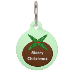 Médaillon Pour Animaux Balise Chien Personnalisé Pudding Christmas