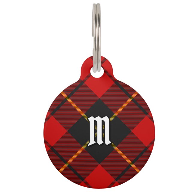 Médaillon Pour Animaux Balise Clan Wallace Tartan Pet ID (Devant)