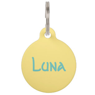 Médaillon Pour Animaux Balise de balise personnalisée Jaune/Tampon rond
