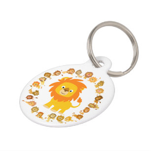 Médaillon Pour Animaux Balise de dessin mignon Lion Mandala Dog