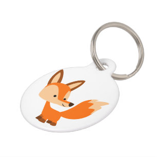 Médaillon Pour Animaux Balise de dessin sympa Fox Dog