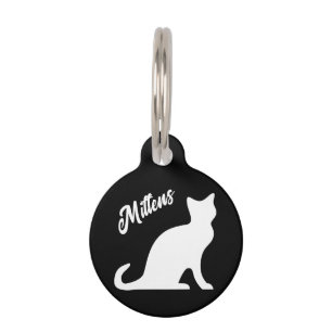 Médaillon Pour Animaux Balise de familier personnalisée White Kitty pour 