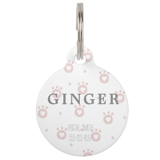 Médaillon Pour Animaux Balise de pattes d'animal de compagnie mignonnes a (Devant)