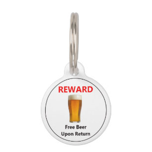 Médaillon Pour Animaux Balise de récompense de bière gratuite personnalis