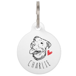 Médaillon Pour Animaux Balise d'ID personnalisée Pit Bull