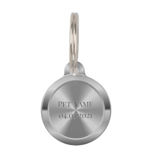 Médaillon Pour Animaux Balise d'identification de l'animal d'argent grav