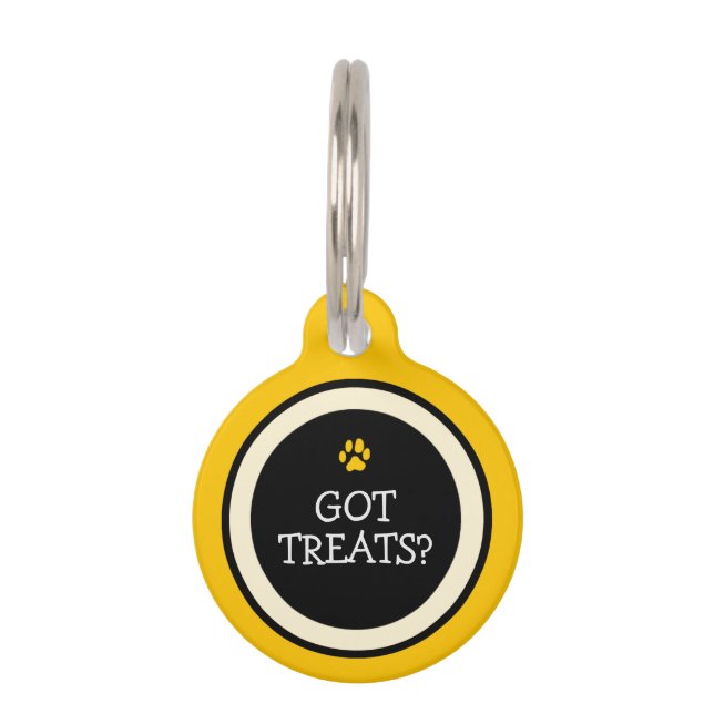 Médaillon Pour Animaux Balise d'identification de l'animal - Jaune et Noi (Devant)