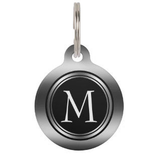 Médaillon Pour Animaux Balise ID animal de compagnie Cercles en noir et a
